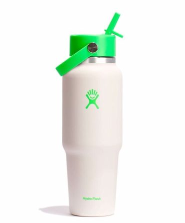 32 oz Wide Mouth Travel Bottle with Flex Straw Cap - Neon Green