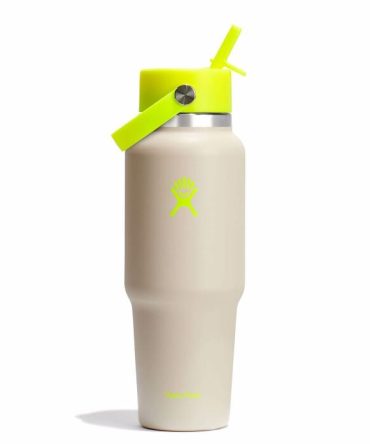 32 oz Wide Mouth Travel Bottle with Flex Straw Cap - Neon Yellow