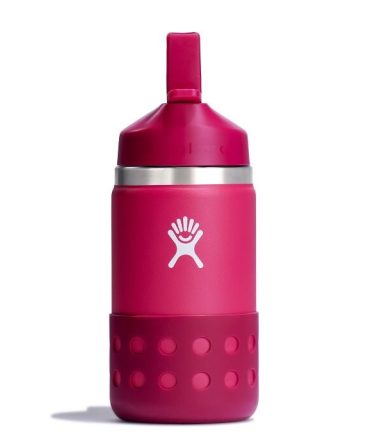 12 oz Kids Wide Mouth with Straw Cap - Peony