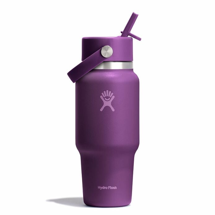 24 oz Wide Mouth Travel Bottle with Flex Straw Cap - Beachplum Purple