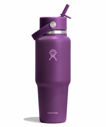 32 oz Wide Mouth Travel Bottle with Flex Straw Cap - Beachplum Purple
