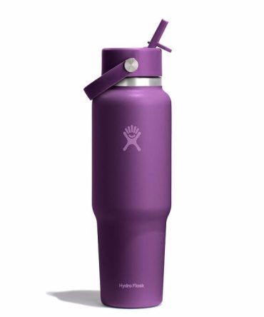 40 oz Wide Mouth Travel Bottle with Flex Straw Cap - Beachplum Purple
